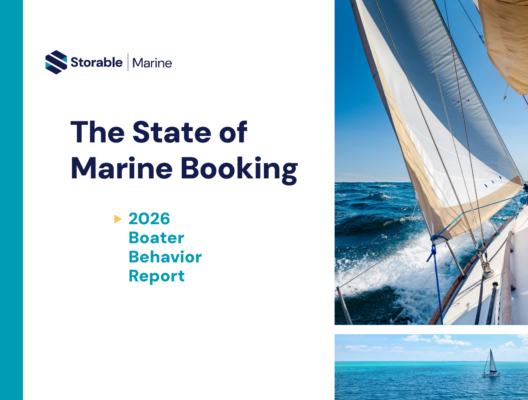 Storable Marine report cover titled “The State of Marine Booking: 2026 Boater Behavior Report,” featuring an image of a sailboat on the water.