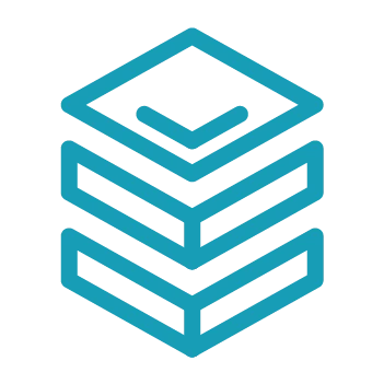 A blue geometric logo for marina management software, with three stacked, outlined diamond shapes—each featuring a check mark in the center—on a transparent background.
