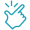 Blue outline of a hand snapping fingers with three lines above, symbolizing a quick idea—perfect for representing the efficiency and ease of boat slip management software.