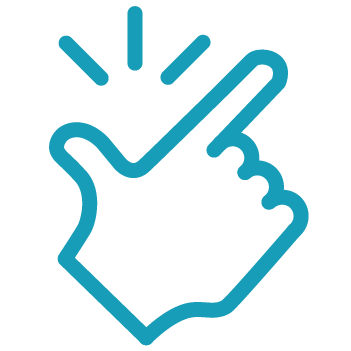 Blue outline of a hand snapping fingers with three lines above, symbolizing a quick idea—perfect for representing the efficiency and ease of boat slip management software.