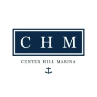 Logo with the letters "CHM" in a navy blue rectangle, "Center Hill Marina" written below, and a small anchor icon underneath, reflecting the professionalism of our marina management software.